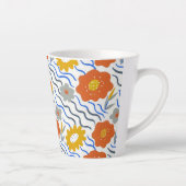 Modern Abstract Flowers Boho Wavy Latte Mok (Rechts)