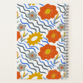 Modern Abstract Flowers Boho Wavy Notitieboek (Achterkant)