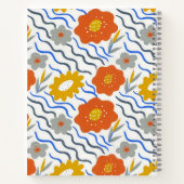 Modern Abstract Flowers Boho Wavy Notitieboek (Achterkant)