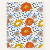 Modern Abstract Flowers Boho Wavy Notitieboek (Voorkant)