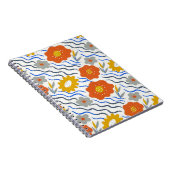 Modern Abstract Flowers Boho Wavy Notitieboek (Rechterzijde)