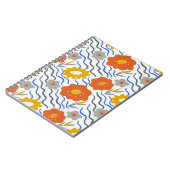 Modern Abstract Flowers Boho Wavy Notitieboek (Linkerzijde)