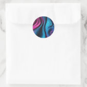 Modern Abstract Fluid Art-Blue en Pink- Ronde Sticker (Tas)