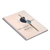 Modern Abstract Flute Quote Blush Pink & Navy Notitieboek (Rechterzijde)