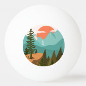 Modern Abstract Forest, Mountains, and Sunrise Pingpongbal (Voorkant)