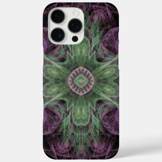 Modern Abstract fractaal Paars en groen ontwerp Case-Mate iPhone Case (Achterkant)