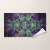 Modern Abstract fractaal Paars en groen ontwerp Handdoek (Handdoek)