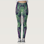 Modern Abstract fractaal Paars en groen ontwerp Leggings<br><div class="desc">Modern Abstract Fractal Paars en Green Design door Travis L. Lagasse of Flowstone Graphics.</div>