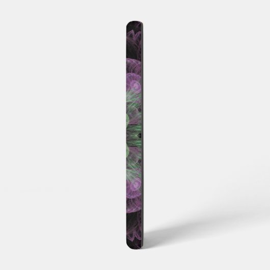 Modern Abstract fractaal Paars en groen ontwerp Samsung Galaxy Hoesje (Linkerkant)