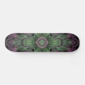 Modern Abstract fractaal Paars en groen ontwerp Skateboard (Horizontaal)