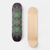 Modern Abstract fractaal Paars en groen ontwerp Skateboard (Voorkant)