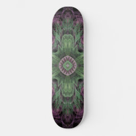 Modern Abstract fractaal Paars en groen ontwerp Skateboard