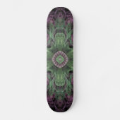 Modern Abstract fractaal Paars en groen ontwerp Skateboard (Voorkant)