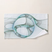 Modern Abstract Fractal Art Blue Turquoise Gray Bad Handdoek (Handdoek)