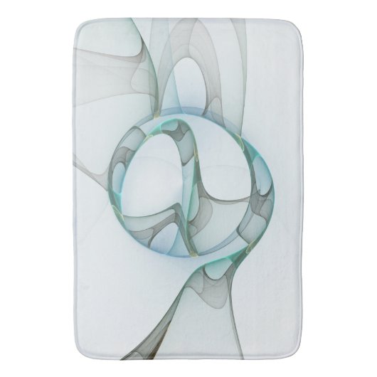 Modern Abstract Fractal Art Blue Turquoise Gray Badmat (Voorkant Verticaal)