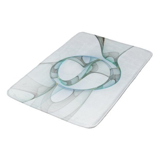 Modern Abstract Fractal Art Blue Turquoise Gray Badmat (Gekanteld)