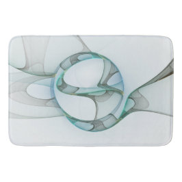 Modern Abstract Fractal Art Blue Turquoise Gray Badmat