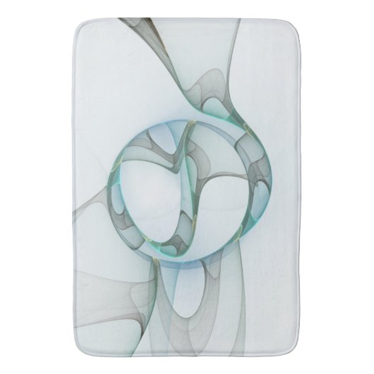 Modern Abstract Fractal Art Blue Turquoise Gray Badmat (Voorkant Verticaal)