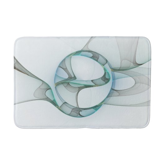 Modern Abstract Fractal Art Blue Turquoise Gray Badmat (Voorkant)