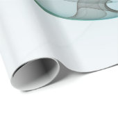 Modern Abstract Fractal Art Blue Turquoise Gray Cadeaupapier (Rol Hoek)