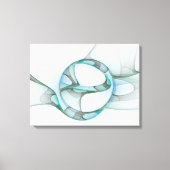 Modern Abstract Fractal Art Blue Turquoise Gray Canvas Afdruk (Voorkant)