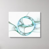 Modern Abstract Fractal Art Blue Turquoise Gray Canvas Afdruk (Voorkant)