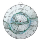 Modern Abstract Fractal Art Blue Turquoise Gray Dartbord (Voorkant)