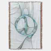 Modern Abstract Fractal Art Blue Turquoise Gray Deken (Voorkant Verticaal)