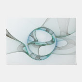 Modern Abstract Fractal Art Blue Turquoise Gray Deurmat (Voorkant)