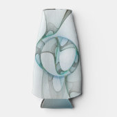 Modern Abstract Fractal Art Blue Turquoise Gray Flesjeskoeler (Voorkant)