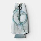 Modern Abstract Fractal Art Blue Turquoise Gray Flesjeskoeler (Achterkant)