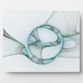 Modern Abstract Fractal Art Blue Turquoise Gray Fotoplaat (Voorkant)