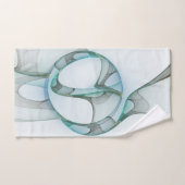 Modern Abstract Fractal Art Blue Turquoise Gray Handdoek (Handdoek)