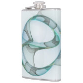 Modern Abstract Fractal Art Blue Turquoise Gray Heupfles (Links)