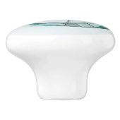 Modern Abstract Fractal Art Blue Turquoise Gray Keramische Knop (Zijkant)