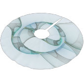 Modern Abstract Fractal Art Blue Turquoise Gray Kerstboom Rok (Gekanteld)