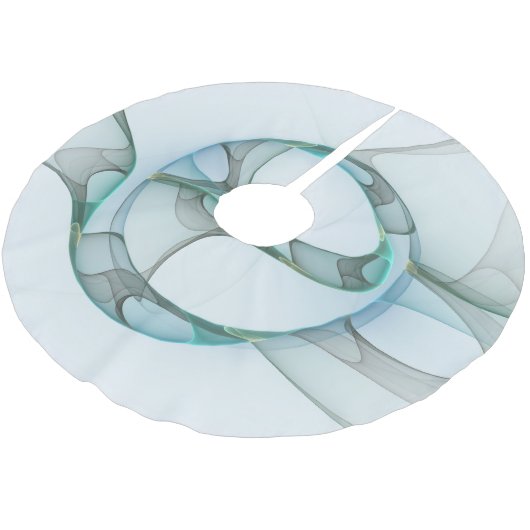 Modern Abstract Fractal Art Blue Turquoise Gray Kerstboom Rok (Gekanteld)