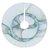Modern Abstract Fractal Art Blue Turquoise Gray Kerstboom Rok (Voorkant)