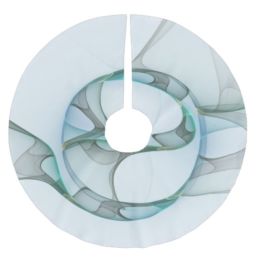 Modern Abstract Fractal Art Blue Turquoise Gray Kerstboom Rok (Voorkant)