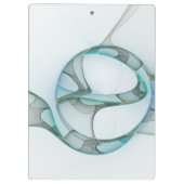 Modern Abstract Fractal Art Blue Turquoise Gray Klembord (Achterkant)