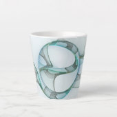Modern Abstract Fractal Art Blue Turquoise Gray Latte Mok (Voorkant)