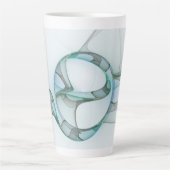 Modern Abstract Fractal Art Blue Turquoise Gray Latte Mok (Voorkant)