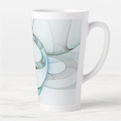 Modern Abstract Fractal Art Blue Turquoise Gray Latte Mok (Rechts)