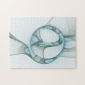 Modern Abstract Fractal Art Blue Turquoise Gray Legpuzzel (Horizontaal)