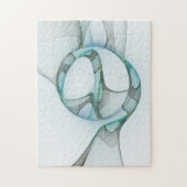 Modern Abstract Fractal Art Blue Turquoise Gray Legpuzzel (Verticaal)