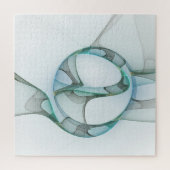 Modern Abstract Fractal Art Blue Turquoise Gray Legpuzzel (Verticaal)