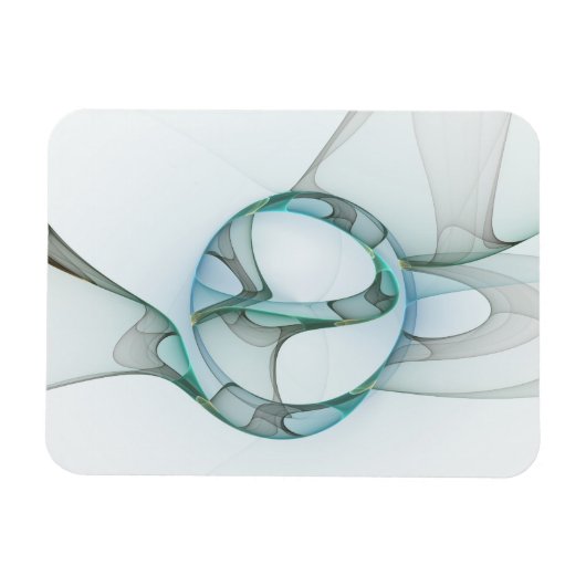 Modern Abstract Fractal Art Blue Turquoise Gray Magneet (Horizontaal)