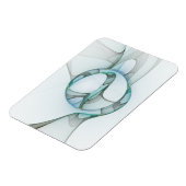 Modern Abstract Fractal Art Blue Turquoise Gray Magneet (Linkerzijde)