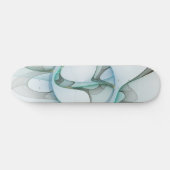 Modern Abstract Fractal Art Blue Turquoise Gray Persoonlijk Skateboard (Horizontaal)