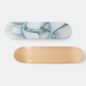 Modern Abstract Fractal Art Blue Turquoise Gray Persoonlijk Skateboard (Horizontaal)